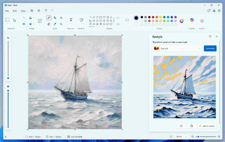 Microsoft Paint tests new AI feature that instantly changes image styles