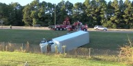 Truck driver sustains minor injuries in rollover wreck in Shreveport