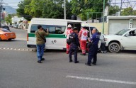 Choque de transporte público deja cinco heridos