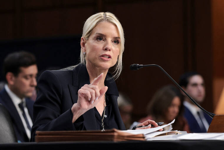 Pressed on Justice Dept. politicization, Bondi goes on attack