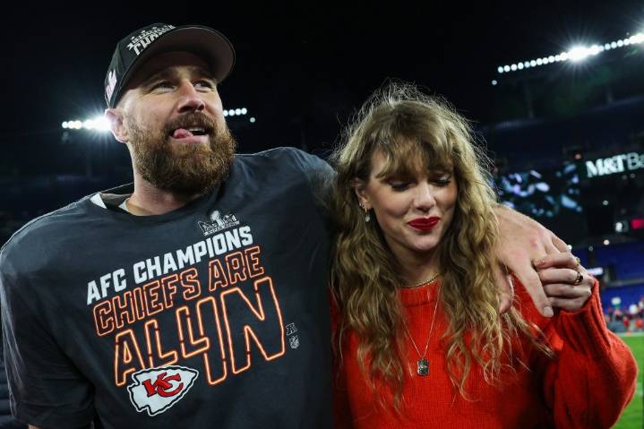 Jason Kelce grills Travis on Taylor Swift’s new song ‘Wood’