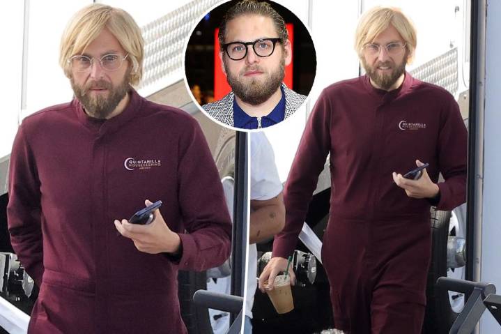 Jonah Hill flaunts weight loss on set after debuting new look