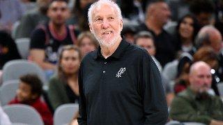 Spurs unveil Gregg Popovich's banner, celebrating his 1,390 wins and 5 NBA titles