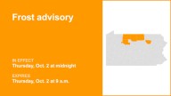 Pa. Wilds under a frost advisory Thursday – temperatures to dip to 32