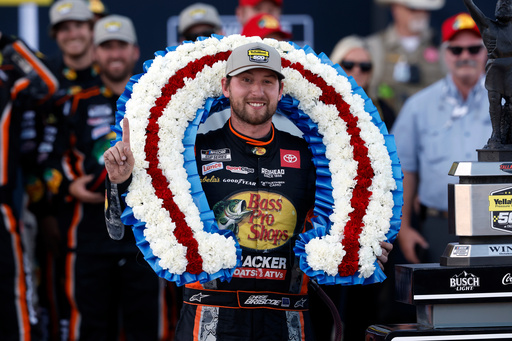 Briscoe gives Joe Gibbs Racing 2nd spot in NASCAR's championship finale with OT win at Talladega