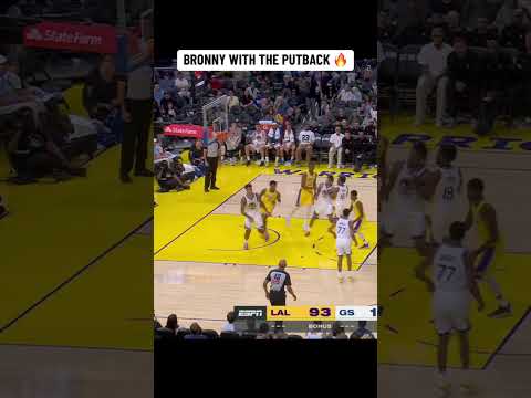 Bronny James rises up for the slam 😤
