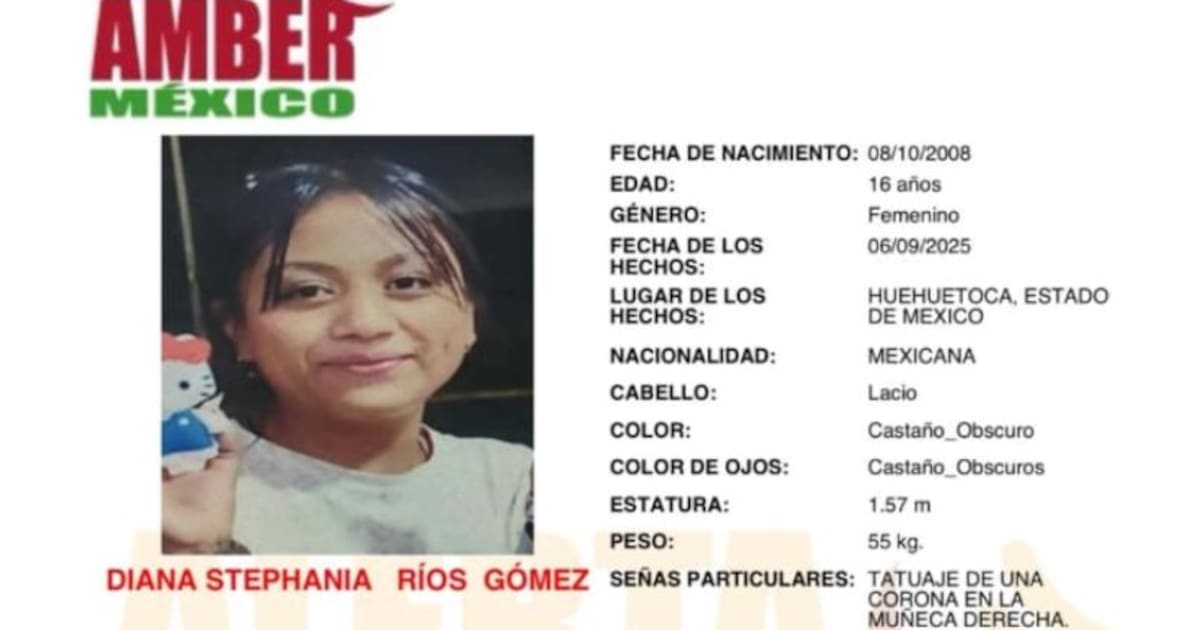 Activan Alerta Amber por Diana Stephanie Ríos Gómez de 16 años