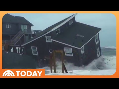 Outer Banks Homes Fall Into Ocean As Hurricanes Churn