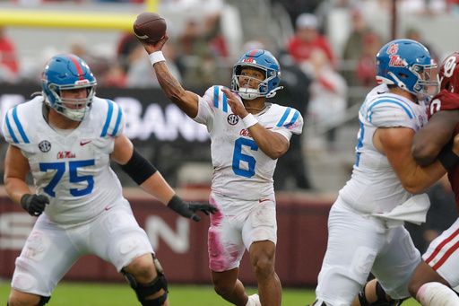 Chambliss leads No. 8 Mississippi to 34-26 victory over No. 13 Oklahoma