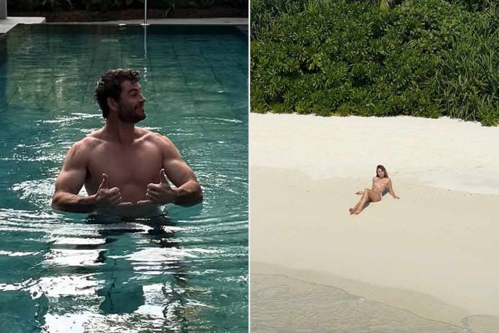 Liam Hemsworth and Fiancé Gabriella Brooks Strip Down on Maldives Beach Vacation
