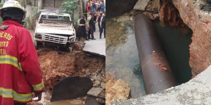 Ruptura de tubería principal provoca estragos en El Hatillo