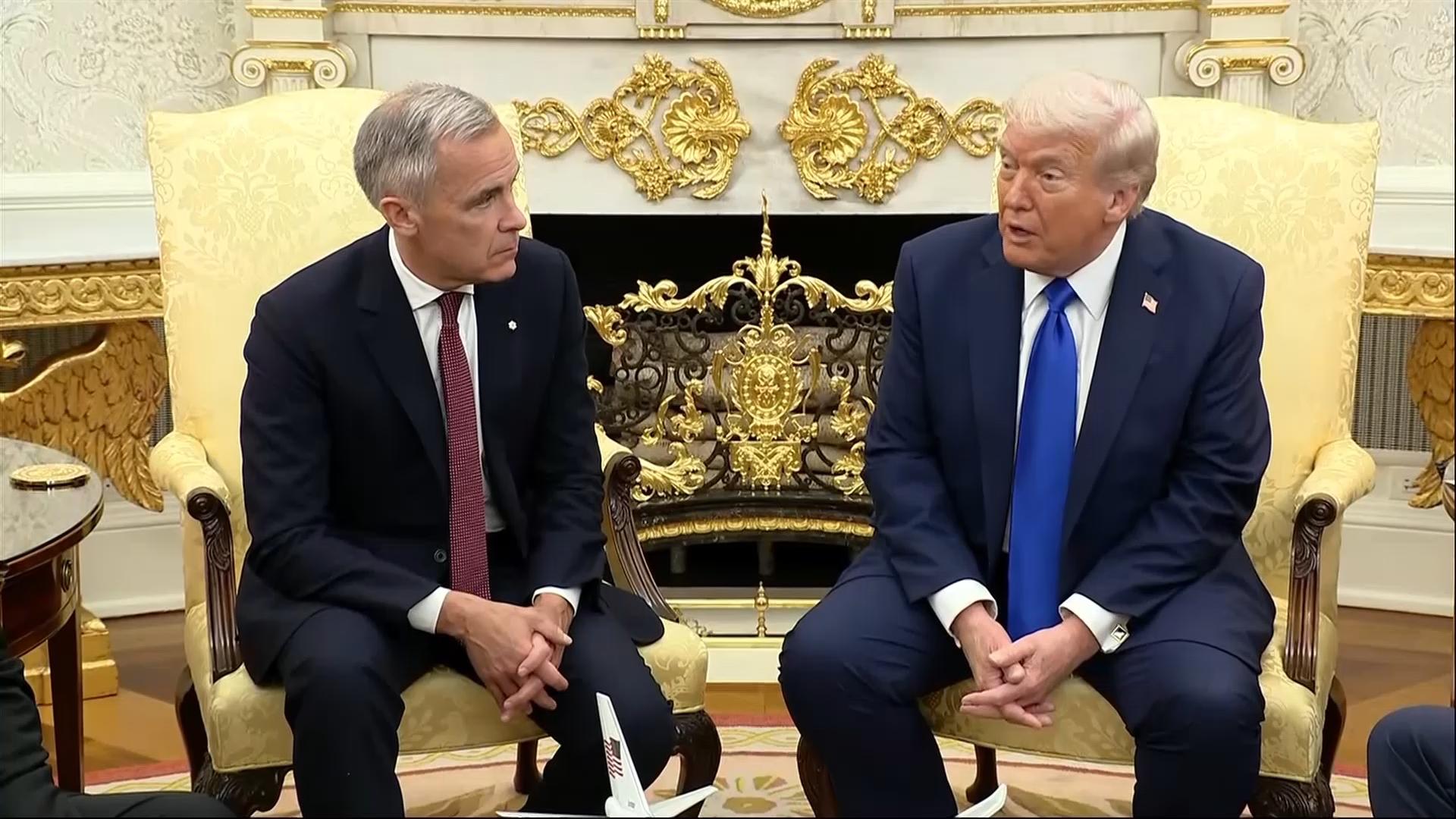 Trump talks 'love' and 'conflict' with Carney during Canadian prime minister's visit