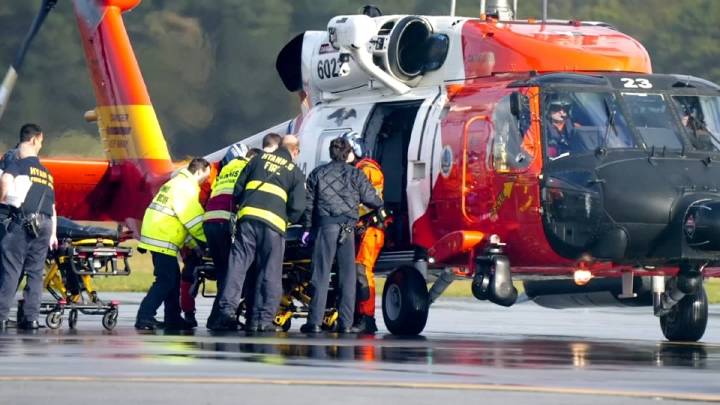 Stranded family rescued on Naushon Island, MA after boat fire