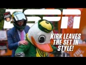 Kirk Herbstreit LEAVES THE SET EARLY 😳 Joins from a bike, car & PLANE? ✈️