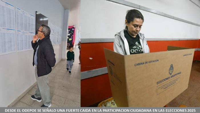 DESDE EL ODEPOE SE SEÑALO UNA FUERTE CAIDA EN LA PARTICIPACION CIUDADANA EN LAS ELECCIONES 2025