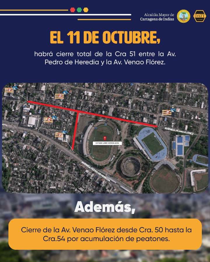 DATT anuncia plan de manejo de tránsito por concierto de Silvestre Dangond en Cartagena