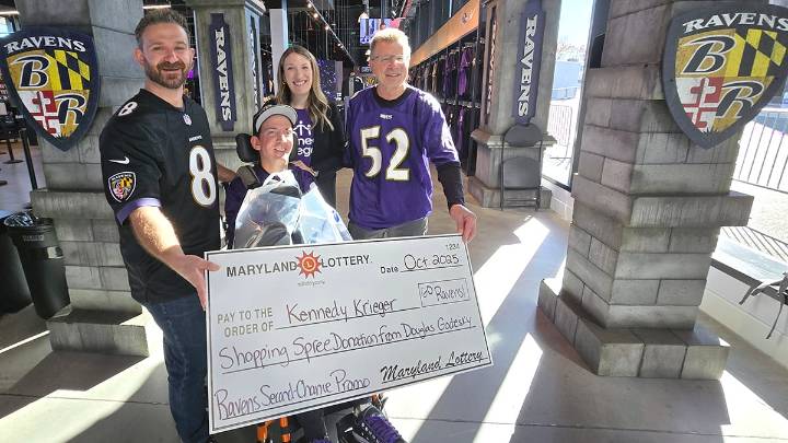 Maryland lottery winner gives Ravens shopping spree to Kennedy Krieger patient