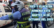Pico y placa en Armenia (Quindío) este martes, 14 de octubre del 2025