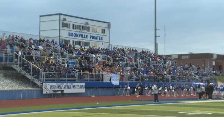 Boonville High School unveils new bleachers at stadium