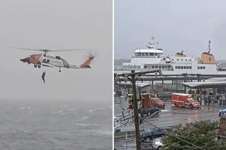 Coast Guard rescues man stranded off Cape Cod after ferry passengers spot him floundering in water during nor'easter