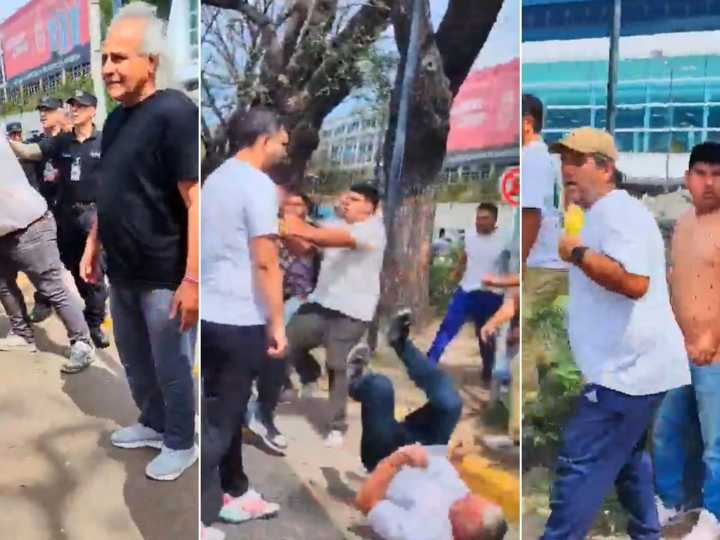 "¿Entendieron el mensaje?": Batalla campal entre taxistas y choferes de aplicación por los pasajeros de Aeroparque