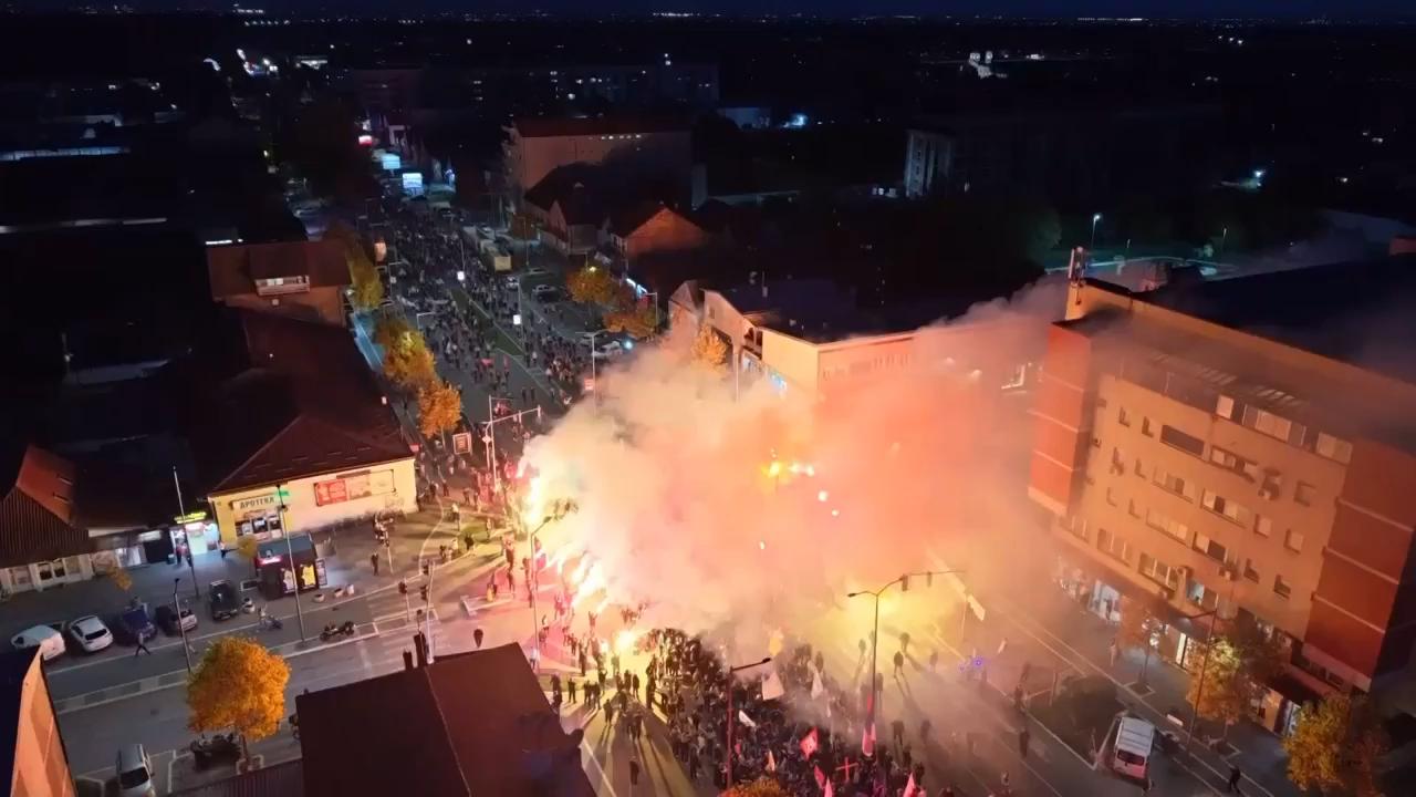 Serbia youth lead thousands on march for weekend rally marking deadly canopy collapse last year