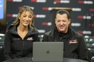 Tony Stewart jokes about sleeping on the couch if he wins drag race against wife Leah Pruett