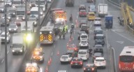 Panamericana Sur: congestión vehicular por accidente de tránsito en puente Primavera