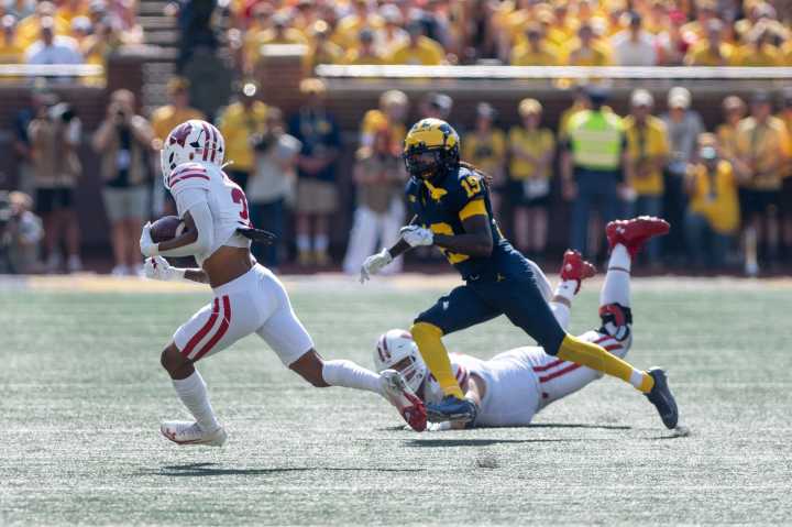 Rod Moore welcomed back to Michigan Stadium with interception against Wisconsin
