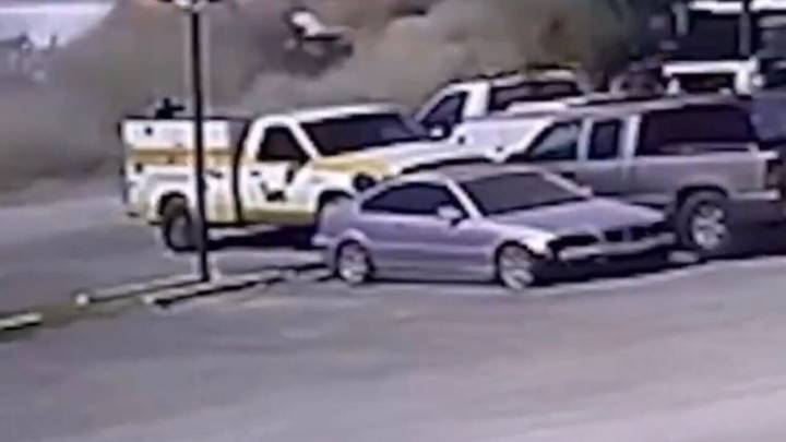 CCTV footage shows moment Beechcraft King Air C90 crashes into Texas truck lot