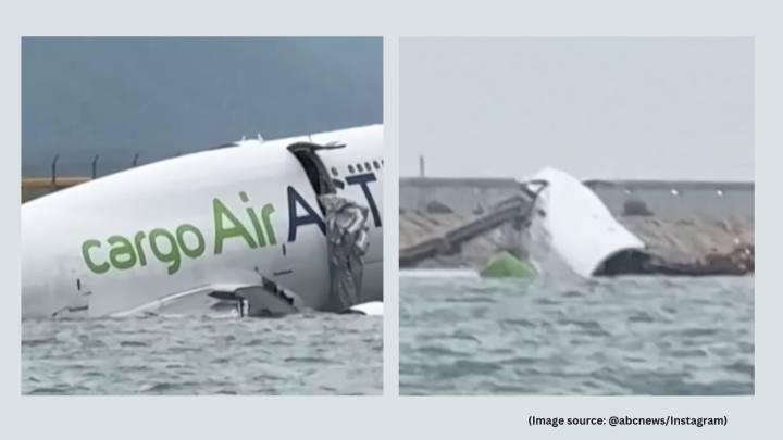 ‘Boeing again’: Cargo plane slides off runway, crashes into sea at Hong Kong airport; chilling video raises questions