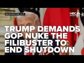 Trump demands GOP nuke the filibuster to end 31 day shutdown, slams 'crazy' Democrats