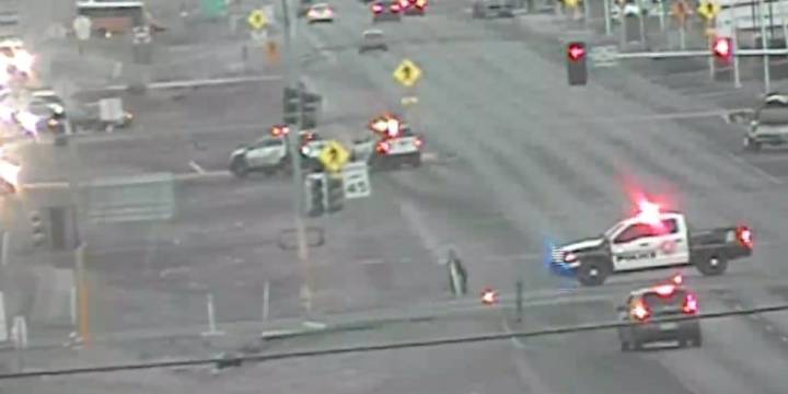 Crash causes road closure at Boulder Highway and Tropicana