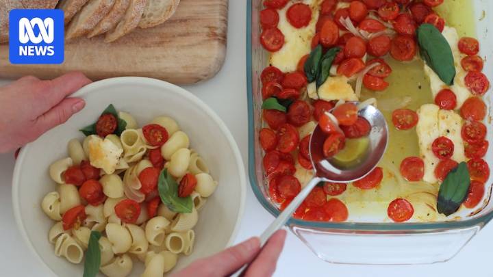 Quick and easy tomato and halloumi bake for busy weeknights