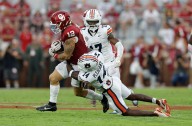 Hugh Freeze on Rayshawn Pleasant’s performance vs Arkansas: ‘I kissed him on the forehead’