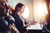 Woman Watches Heist Movie on Plane