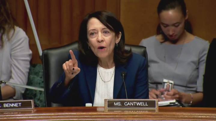 'I urge you to investigate': Senator Cantwell claims DHS Secretary Noem's TSA video violates federal law