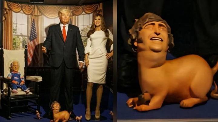 Milei sublimó a su muñeco de cera y se deshizo en elogios a Trump