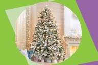Ericka Pre-lit Flocked Artificial Christmas Tree is 44% off