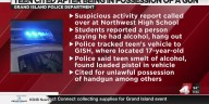 Teen cited after being found in possession of a handgun at GISH