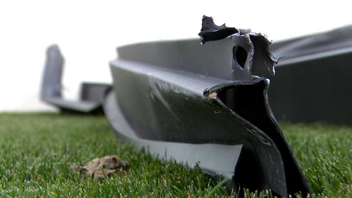 Wind lifts metal pergola into Lehi home