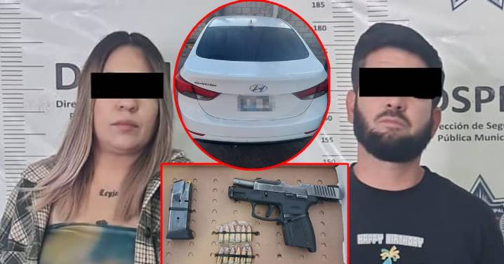 Pareja detenida con arma de fuego en El Roble