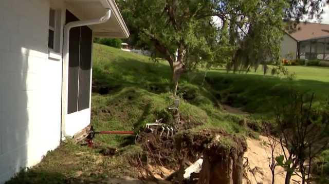 Ground washed out from beneath Eustis couple's home
