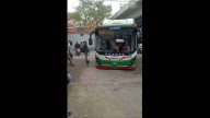 Video: TGRTC bus gets stuck in pothole at MGBS