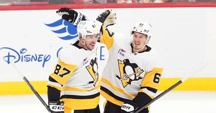 Sidney Crosby's two goals and an assist lead Penguins to 5