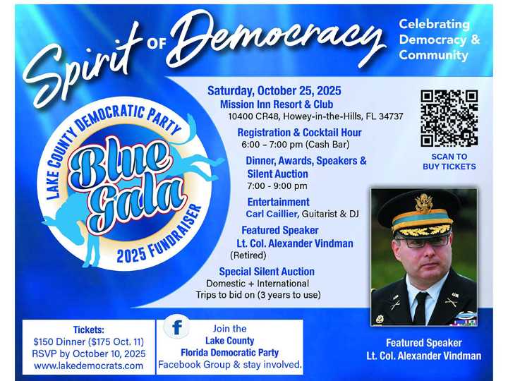 Spirit of Democracy: 2025 Lake County Blue Gala Fundraiser (Oct 25)