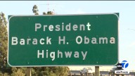 134 Freeway sign honoring former President Obama was stolen in Eagle Rock, Caltrans says