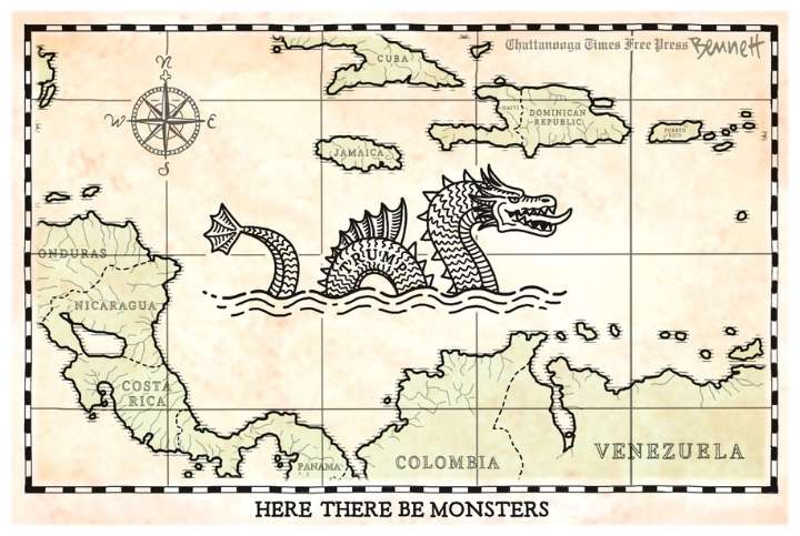 Cartoon: Here there be monsters