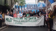 Contramarcha por la visita de Milei: escasa asistencia y fuerte operativo policial