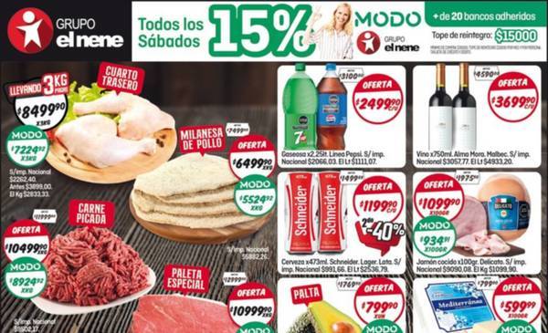 En El Nene, ofertas y reintegro pagando con Modo